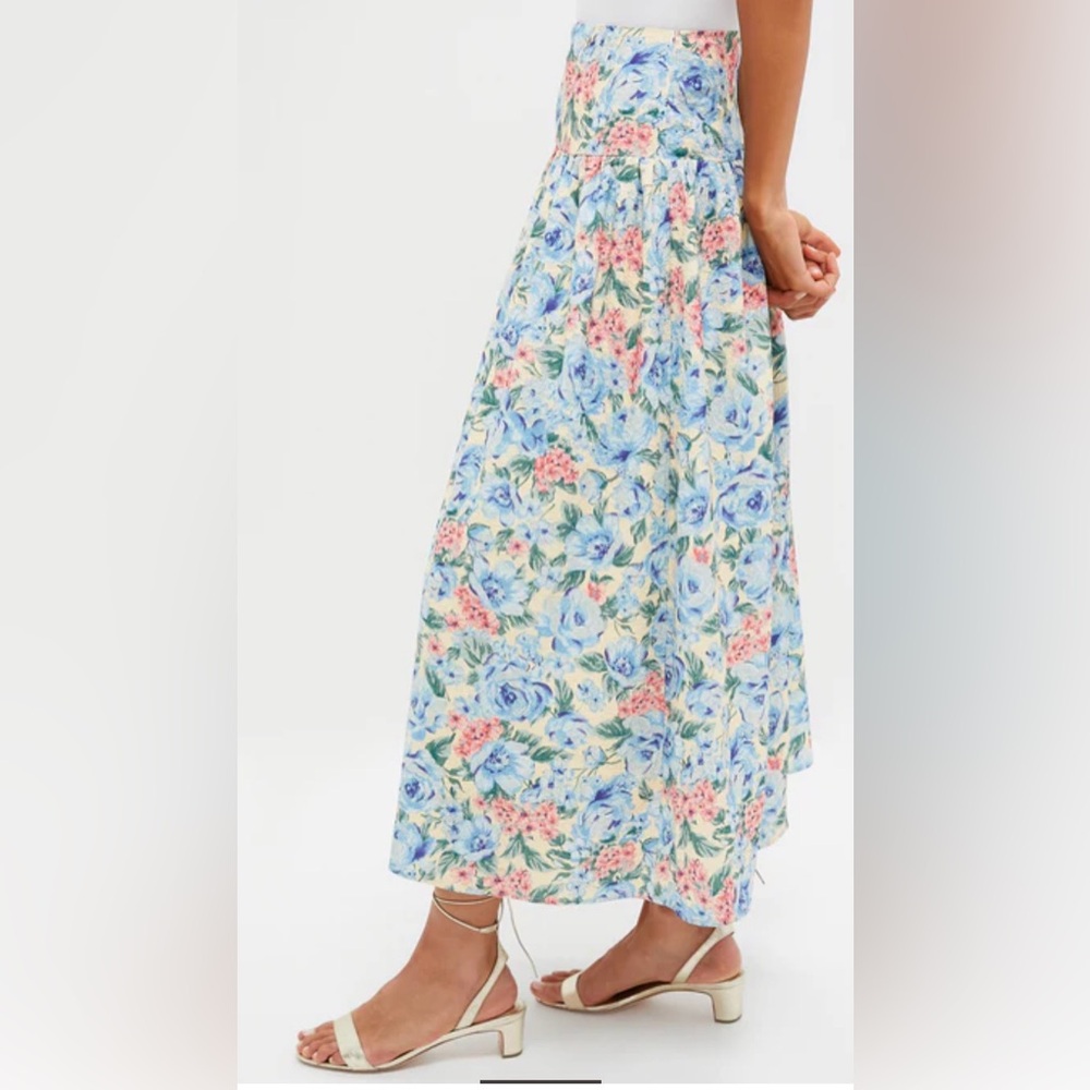 Tuckernuck MOON RIVER Blue Multi Maxi Skirt and Cropped Tank. Floral Skirt Set. - Picture 6 of 13